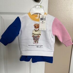 Ralph Lauren Kids Colorblock Sweatshirt with Polo Bear(Matching set)